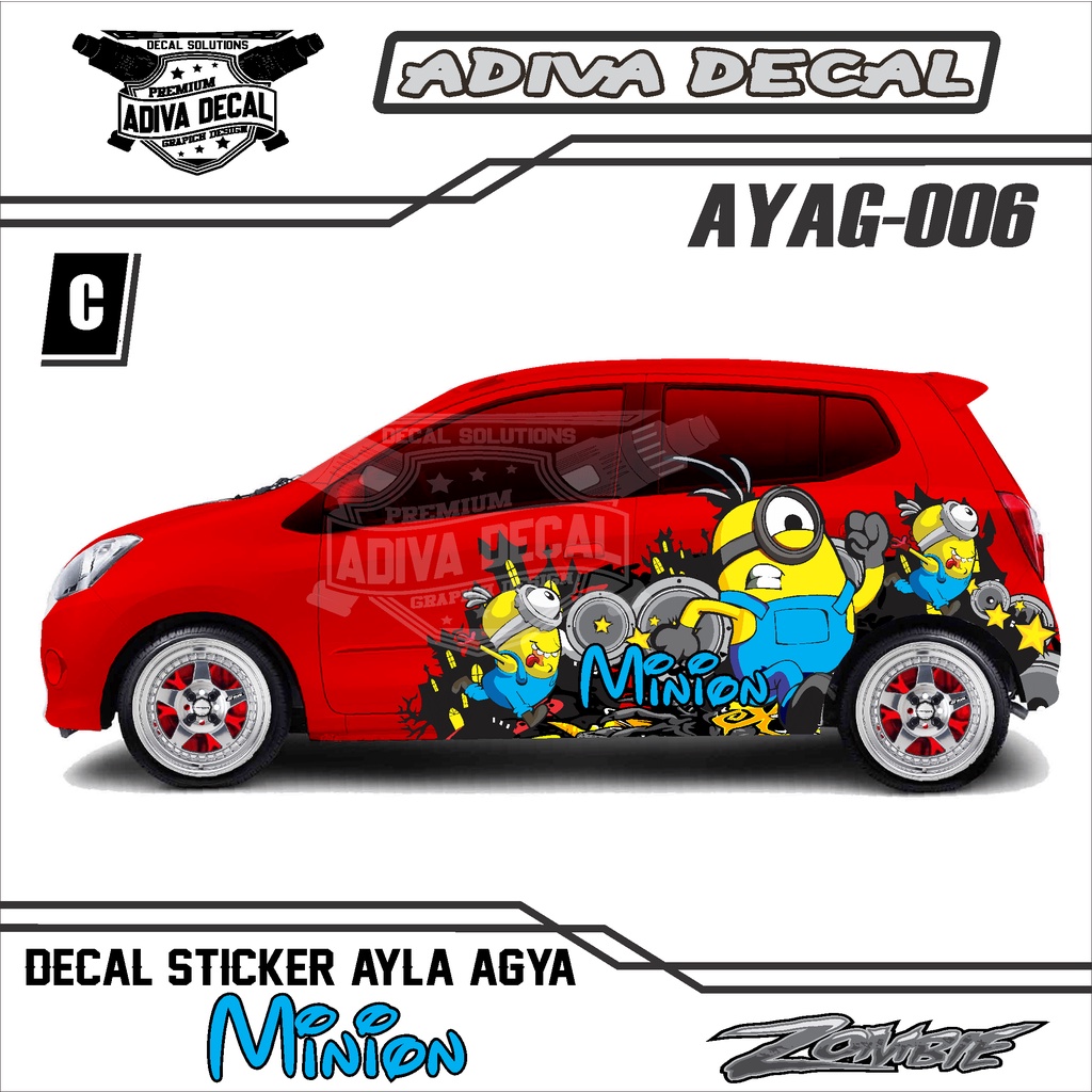 DECAL STICKER AYLA AGYA MOTIF DORAEMON KEREN - STIKER AYLA AGYA STRIPING 006