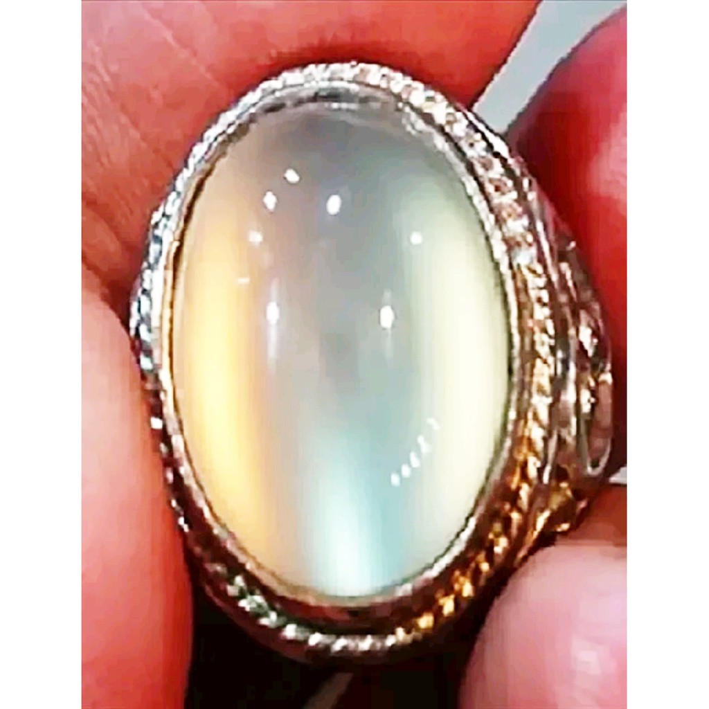 OBI PUTIH batu akik natural bacan obi putih super kristal size jumbo 24mm