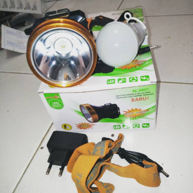 ✅cod Senter kepala sunpro sl8807 senter kepala cas cahaya putih cod LED cas