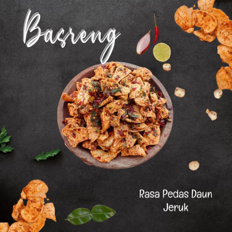 

Basreng stik pedas gurih daun jeruk/basreng kering pedas/baso goreng pedas