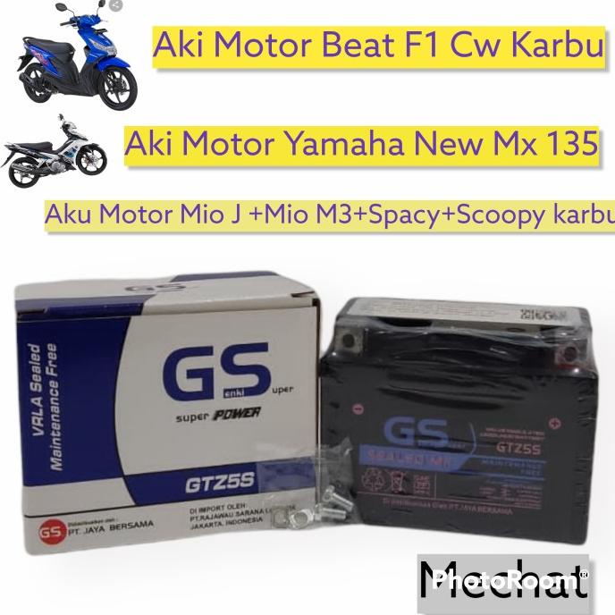 Aki Motor Honda Revo 110 +New Revo 110 (GTZ5S GS E )Aki Kering MF Kualitas Baik