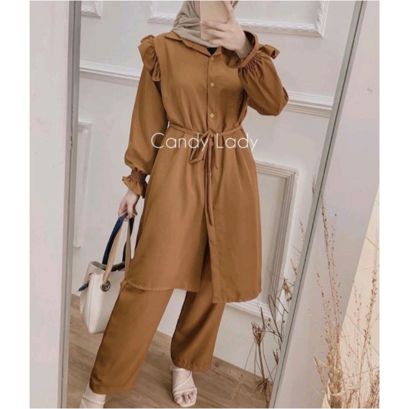 SHV  ONE SET MENDY DAILY BUSUI WANITA TUNIK SET   MOSCREPE