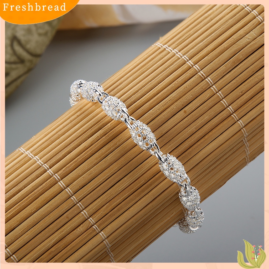 [TERLARIS]Bracelet Elegant Anti-rust Women Silver Plated Hollow Ball Bangle Chain for Travel