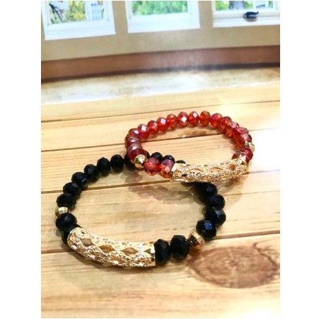 Gelang tangan wanita lapis emas gelang kristal gelang variasi lapis emas gelang replika emas