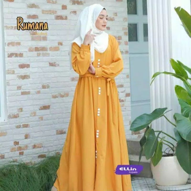 Gamis rumana by ellin hijab/ arumhijab/ gamis murah/ gamis elegan/ gamis busui dan wudhu friendly