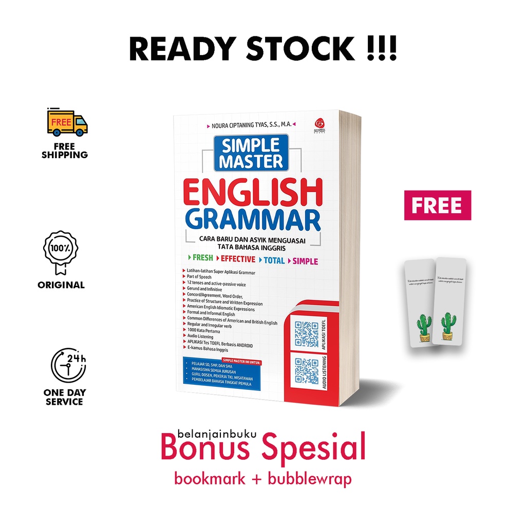 PAKET 3 BUKU SIMPLE MASTER GRAMMAR, CONVERSATION, & CRUCIAL WORDS Belajar Bahasa Inggris English-SM GRAMMAR SAJA