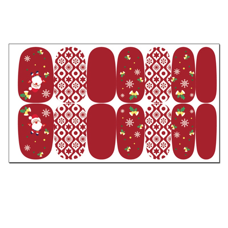 Stiker Kuku Motif Natal Untuk Manicure