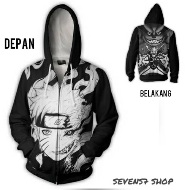 JAKET ANIME NARUTO KYUBI FULL PRINT 3D / SWEATER ANIME NARUTO FULL PRINT