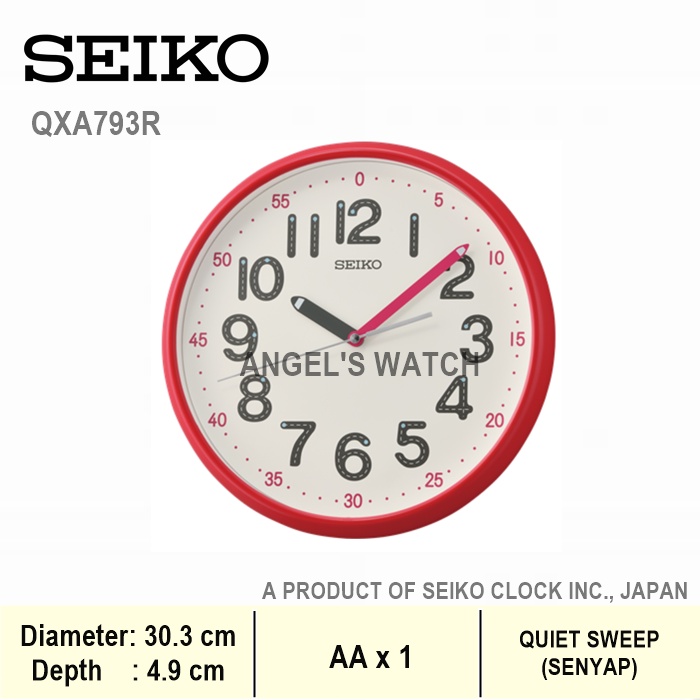 ANGELSWATCH JAM DINDING QUIET SWEEP NEW QXA793 QXA793L QXA793R SEIKO WALL CLOCK ORIGINAL