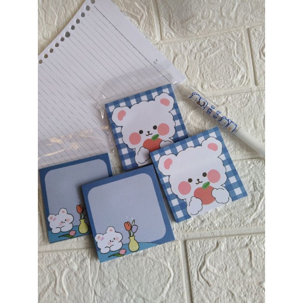 

Sticky Note Bear blue memo Reminder Jurnal Diary