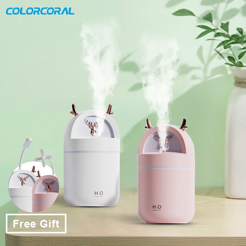 ColorCoral 3 in 1 Mini Humidifier with 2 Spray Modes Night Light Aromatherapy Diffuser Humidifier Home Office