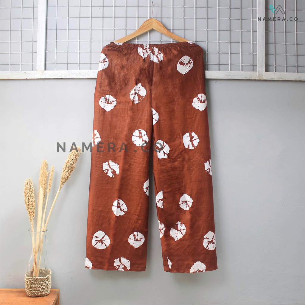 Celana Tidur Kulot Batik Panjang Wanita Motif Tiedye Katun Rayon