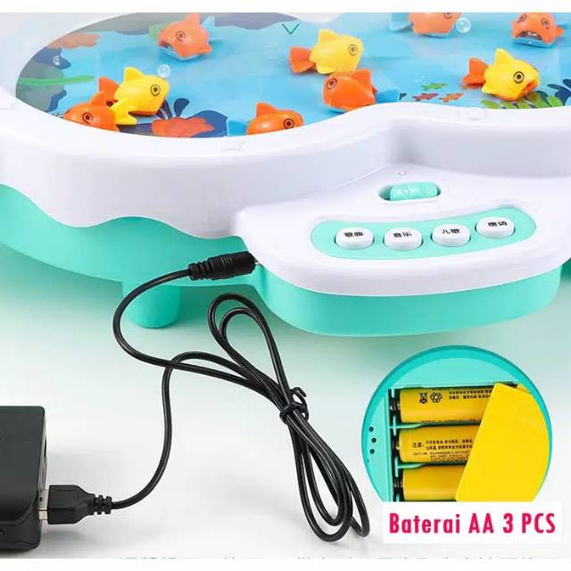 [FUNNY] Mainan Anak Pancingan 3in1 Pancingan Ikan Magnet Seluncuran Dolphin Dan Mini Piano Terbaru