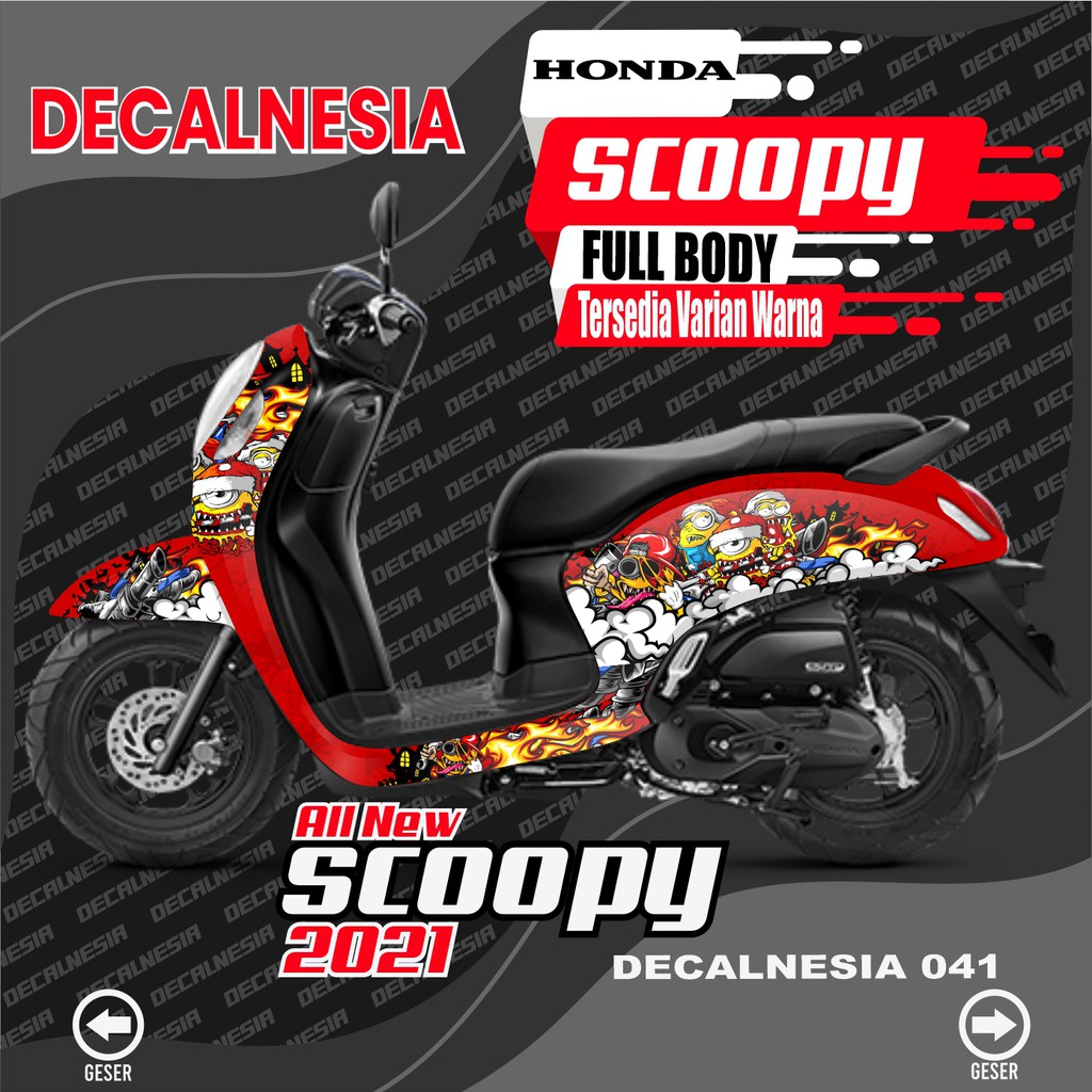 Stiker Full Body Scoopy 2021 - Decal Motor Scoopy All New 2021 - Stiker Scopy 2021 Motif Minion