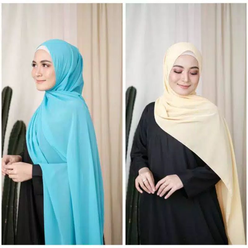 (200x75) Pashmina JUMBO SYARI JAHIT TEPI / Pashmina panjang /-6