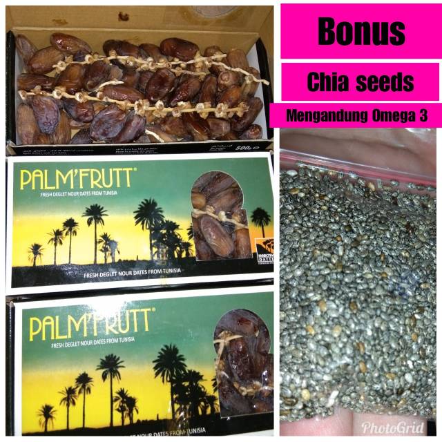 

Bonus "Chia Sheed" Kurma Tunisia PalmFruit (500 Gram)