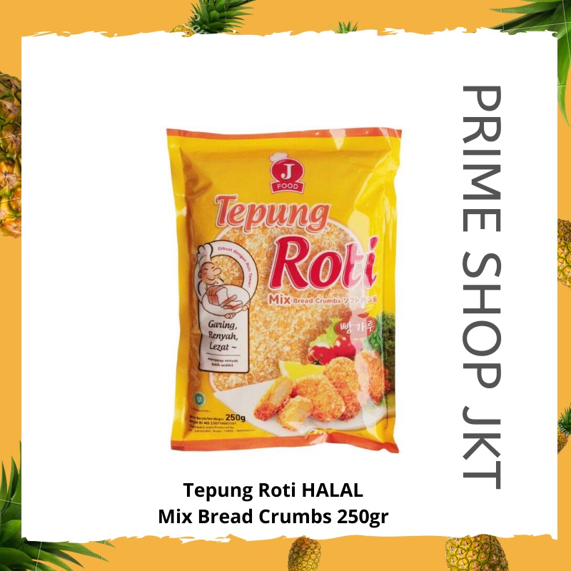 

JFood Tepung Roti 250gr Halal Mix Bread Crumbs khas Gurih Renyah