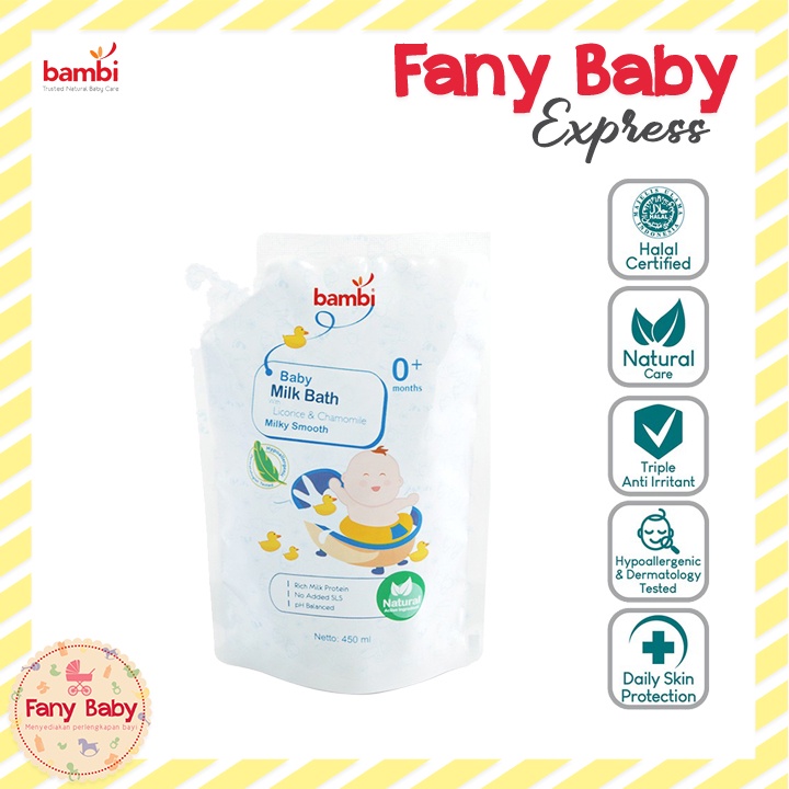 BAMBI BABY MILK BATH W/ CHAMOMILE &amp; ANTI IRRITANT REFILL 450ML