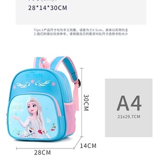 Tas IMPORT Anak Paud TK RA BA TPA Ransel Sekolah Anak karakter perempuan cewek wanita Snow Princess Sofia Frozen