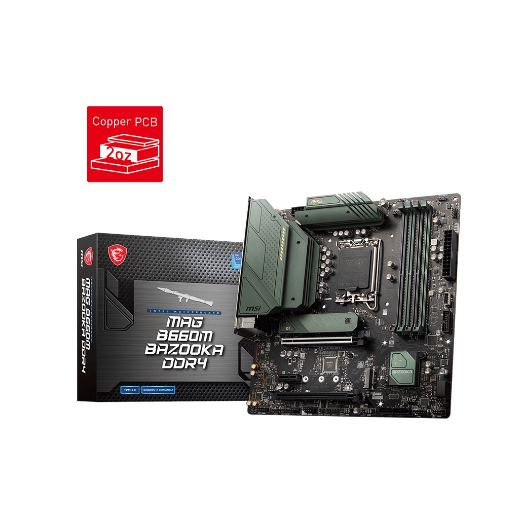 MSI MOTHERBOARD MAG B660M BAZOOKA DDR4 Intel B660 LGA 1700 mATX