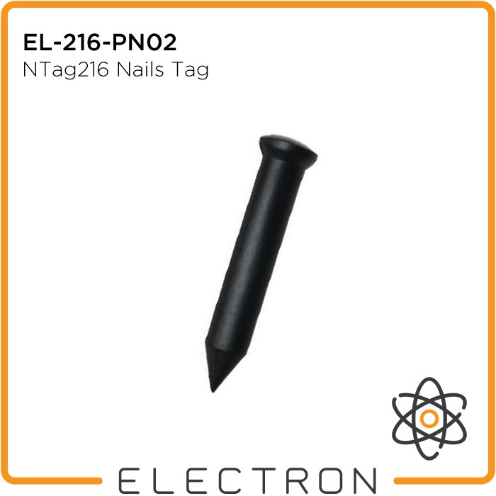 EL-216-PN01 Nails Tag NTag216 RFID NFC 13.56MHz ABS Paku NTag Hole