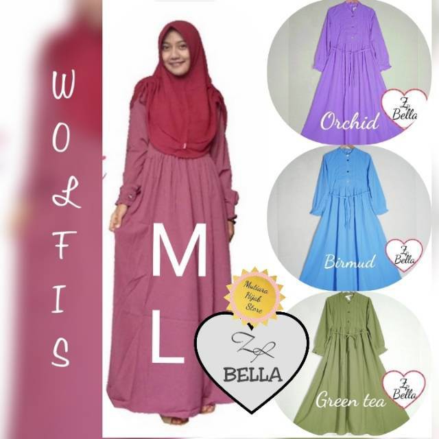 Gamis Zahrani Bella L wolfis polos