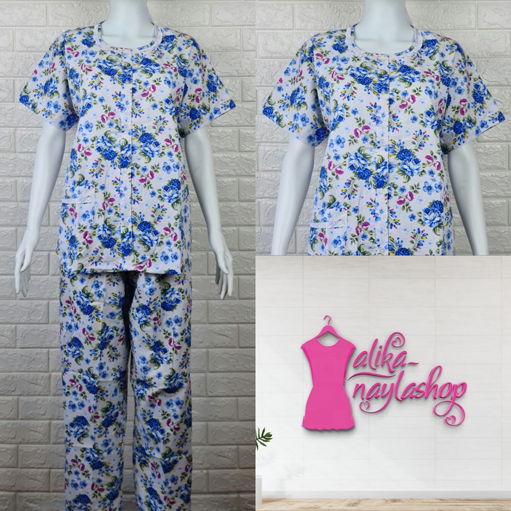 PIYAMA KATUN | HOKI & SHEILA STANDAR | LEBEL ORANGE | BAJU TIDUR | WANITA DEWASA-KODE   U3