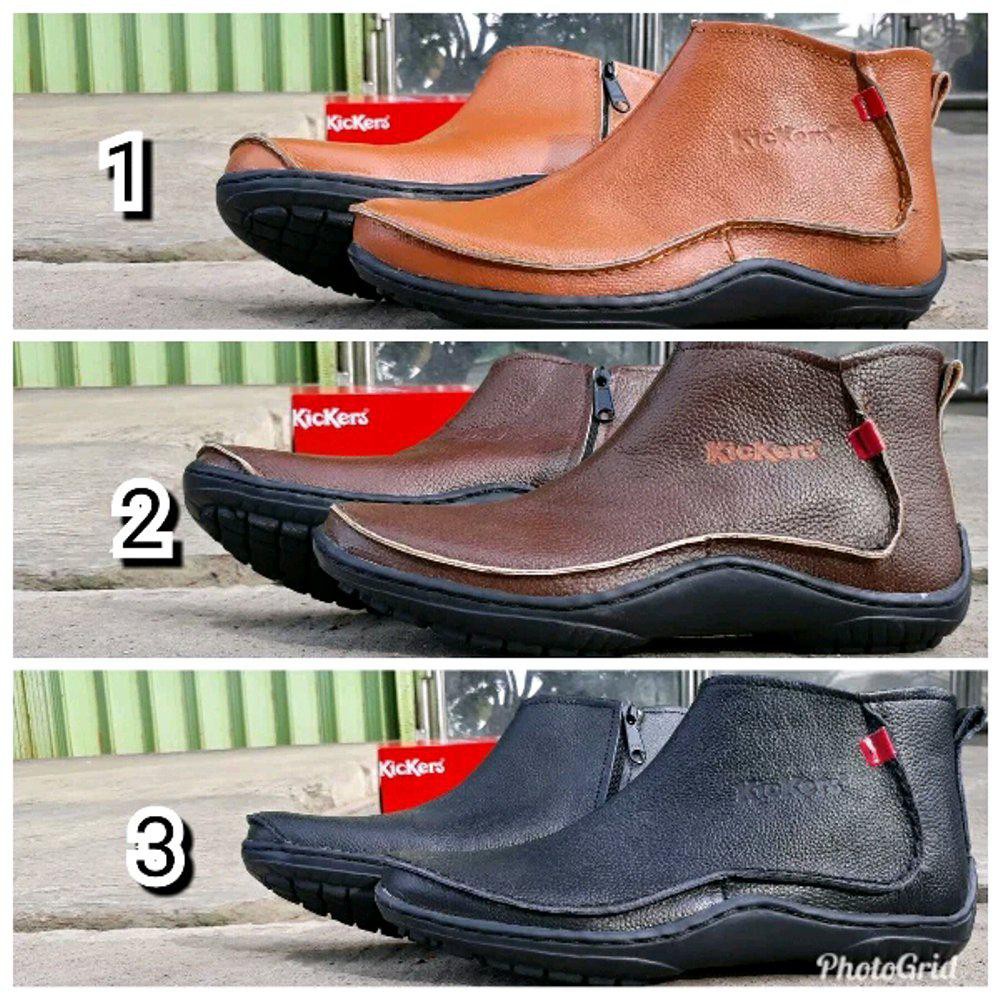 SEPATU PANTOFEL PRIA BOOTS KULIT PREMIUM SEPATU PANTOFEL KERJA SEPATU KICKERS PANTOFEL