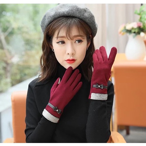 Sarung tangan bulu musim dingin wanitaWinter touchscreen gloves women