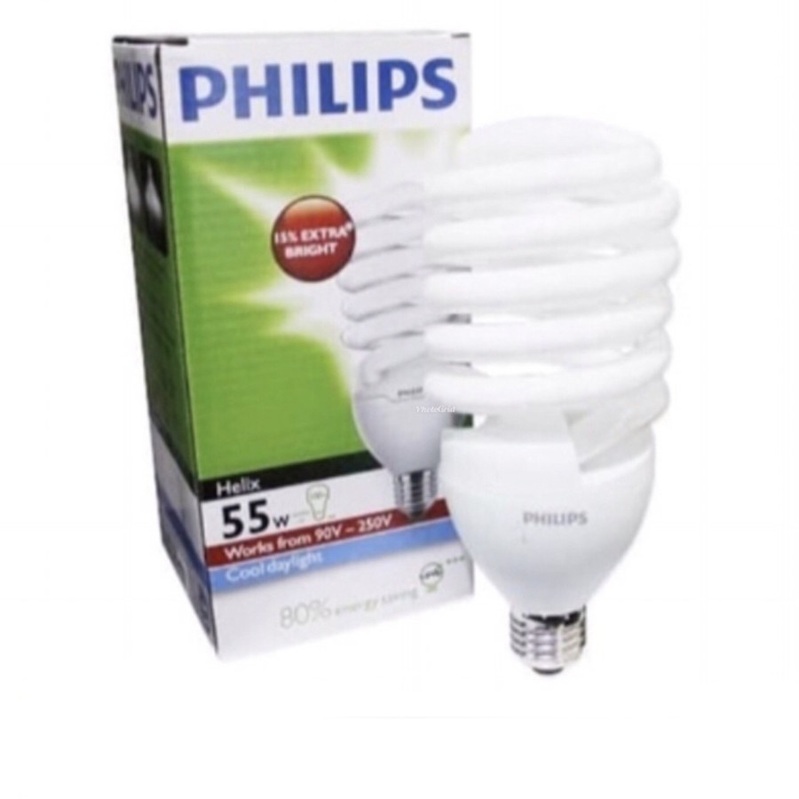 LAMPU PHILIPS TORNADO HELIX 55W 55 WATT PUTIH