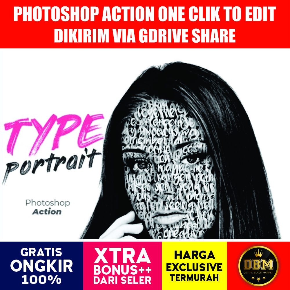 Type Portrait Photoshop Action