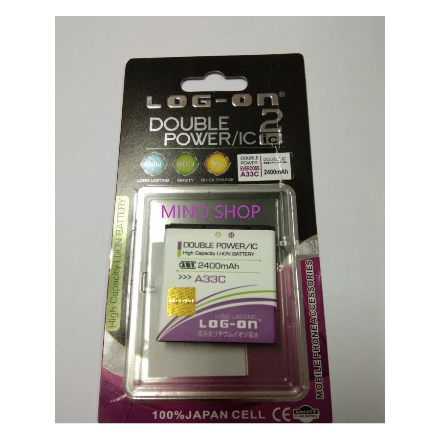 BATRE EVERCOSS A33C - LOG ON DOUBLE POWER BATTERY BATERAi