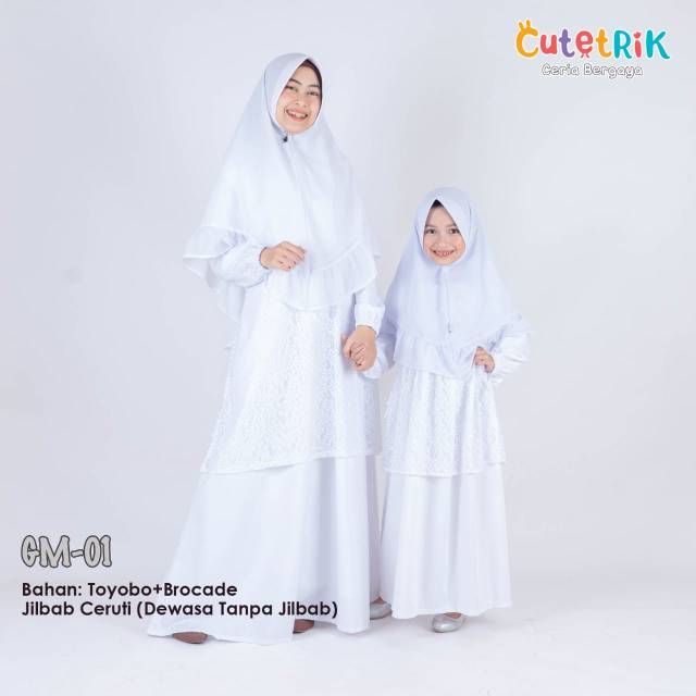 GAMIS PUTIH CUTETRIK - GAMIS MANASIK HAJI - GAMIS UMROH - GAMIS COUPLE IBU ANAK