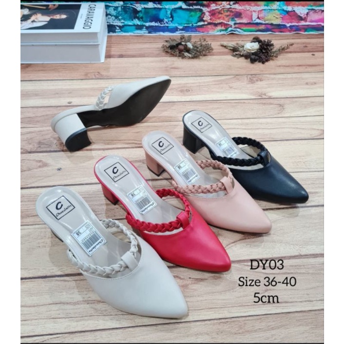 ABBUSHOES DY 03 bapau mules kepang 5cm