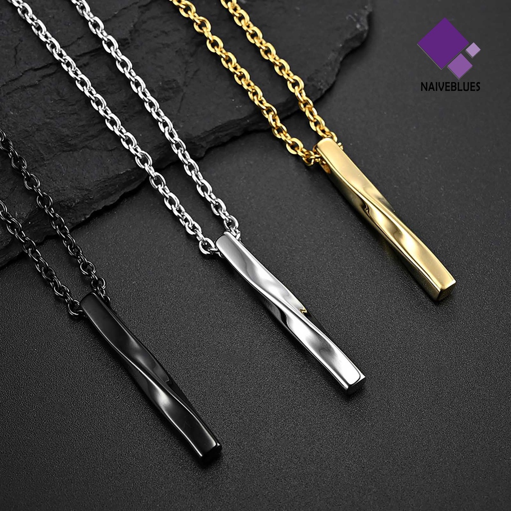 Kalung Liontin Bentuk Persegi Panjang Spiral Gaya Hop Untuk Pria