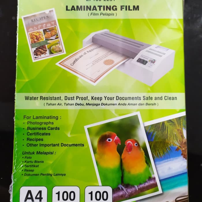 

PLASTIK LAMINATING A4 100GR JOYKO (PAK) @100 LBR