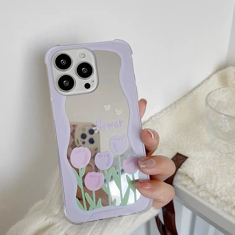 [TPC] Mirror Phone Case LILAC FLOWER IPHONE 6 6S 7 8 PLUS X XS MAX XR 11 12 13 PRO MAX Casing Cermin HP IP027