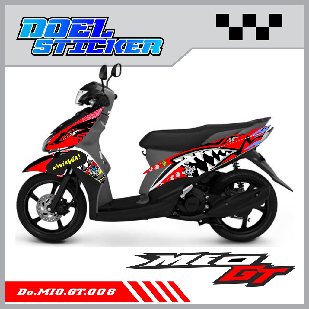 STICKER STRIPING MIO GT - STICKER STRIPING LIST VARIASI HOLOGRAM , CROME MIO GT DOEL 001