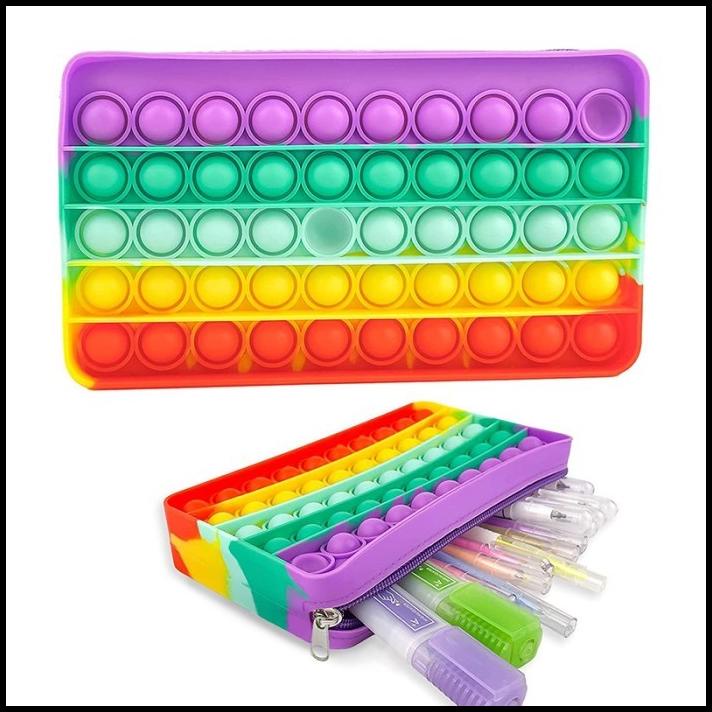 

Kotak Pensil Pop It Pelangi Rainbow Tempat Alat Tulis Pencil Case