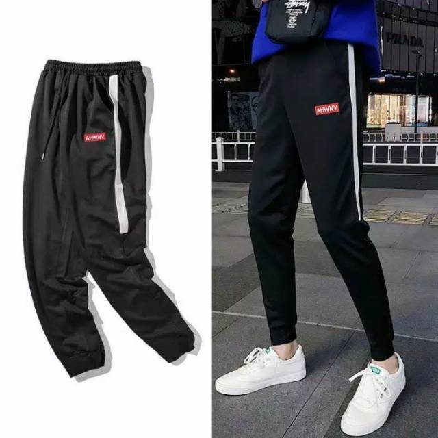 Simple Jogger Street Style Pant AHWNV Celana Jogger Pria K-POP BTS EXO