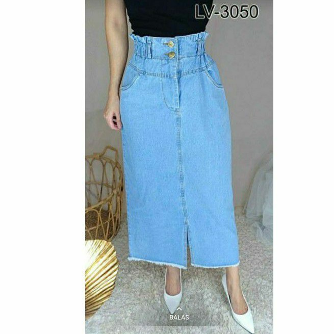 Rok Panjang Jeans Wanita Rawis