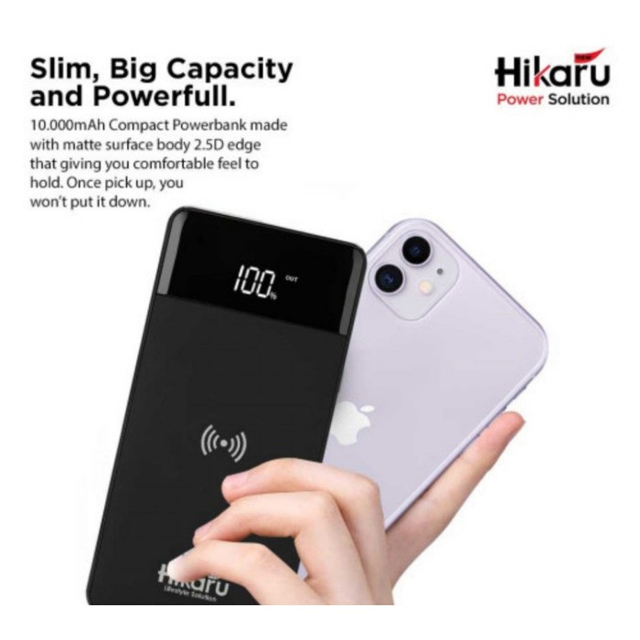 HIKARU T62 10000mAh COMPACT WIRELESS POWER BANK