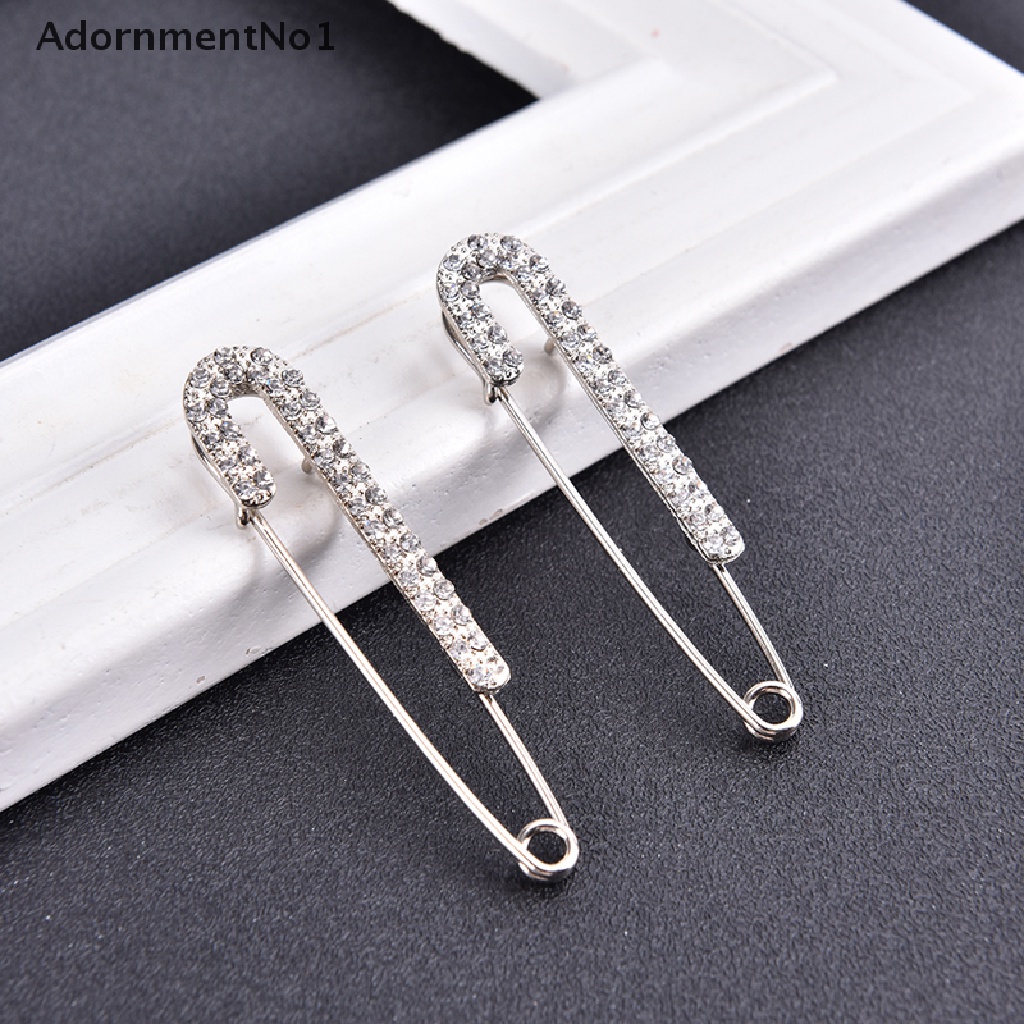 (AdornmentNo1) 2pcs / Set Bros / Pin Motif Ranting Pohon Aksen Kristal + Berlian Imitasi Untuk Aksesoris Wanita / Hijab