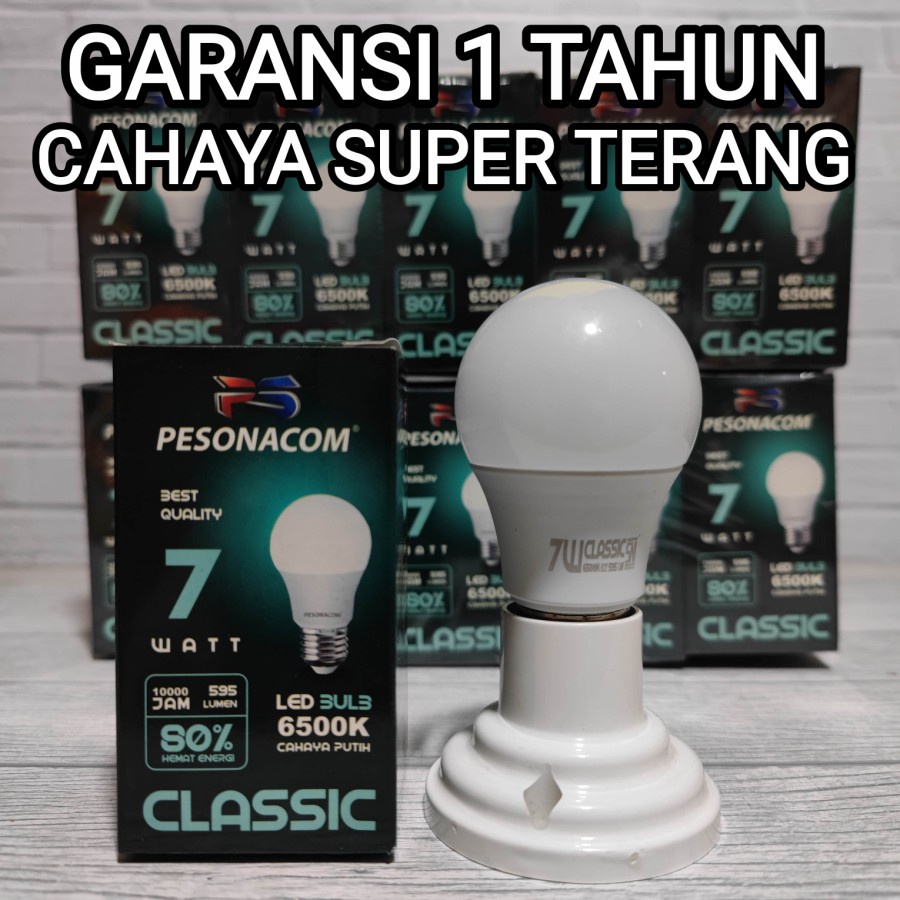 PESONACOM CLASSIC LED BULB 7W 7 Watt CAHAYA PUTIH 6500K Cool Daylight SNI ORIGINAL