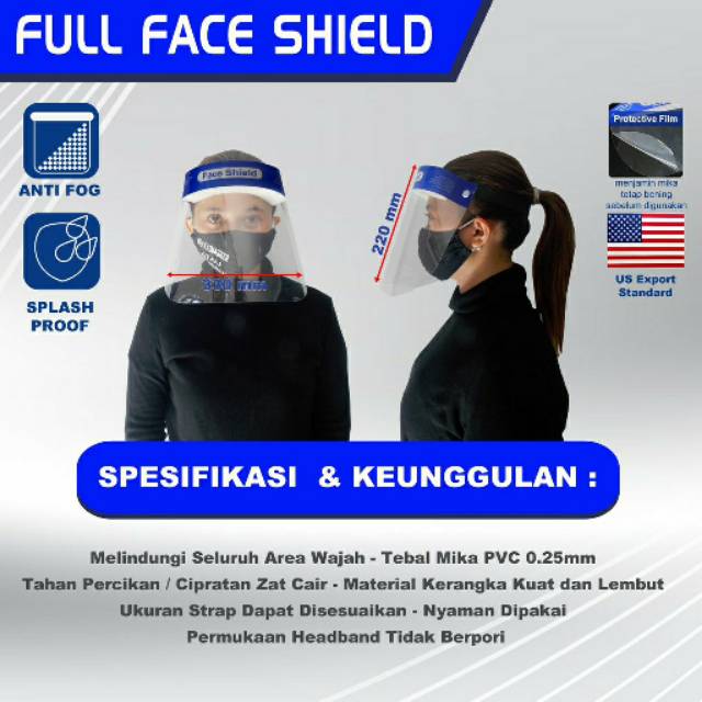 Faceshield Pelindung Face Shield Anti Fog Untuk Bayi Toddler Dewasa Murah