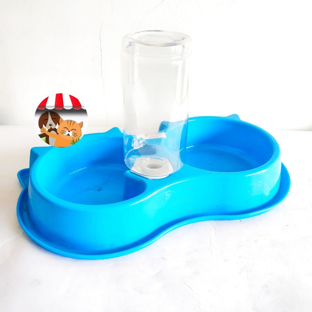 Tempat Makan Minum Hewan - Botol Kucing - Pet Bowl Double Anti Semut