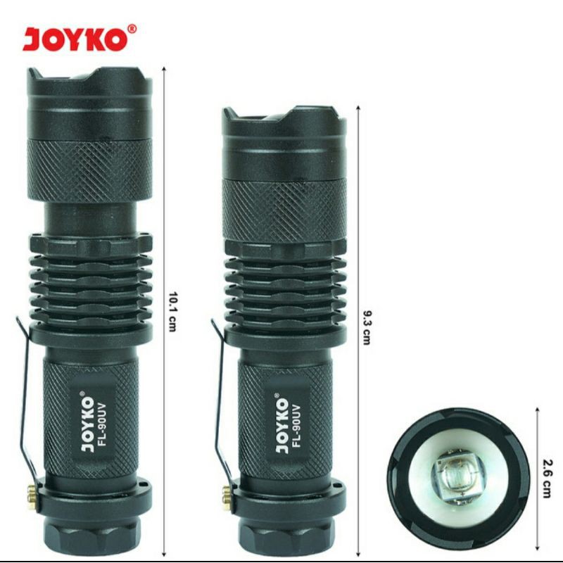 UV FLASHLIGHT SENTER LED JOYKO FL-90UV Original - Alat Deteksi Uang