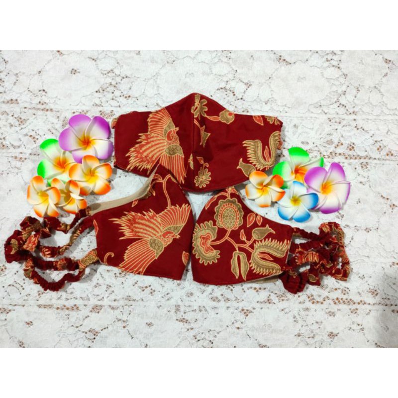 masker batik DWP termurah pilihan lengkap 3ply bahan premium lapisan dalam bahan kaos katun