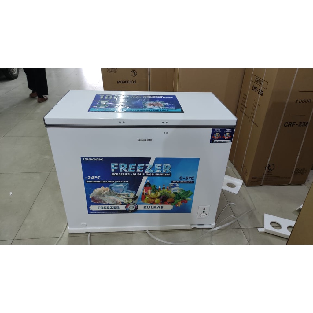 CHANGHONG FCF 336 DW CHEST FREEZER BOX 300 L LEMARI PEMBEKU 300 LITER