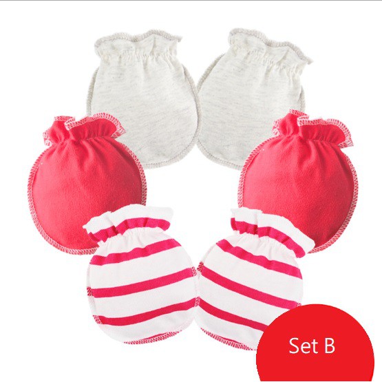 ( 1 set 3 pasang) Satu set sarung tangan bayi  import baby mitten